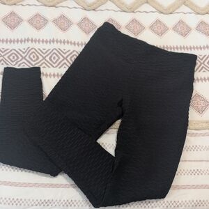 No Boundaries Black Textured Leggings - Youth